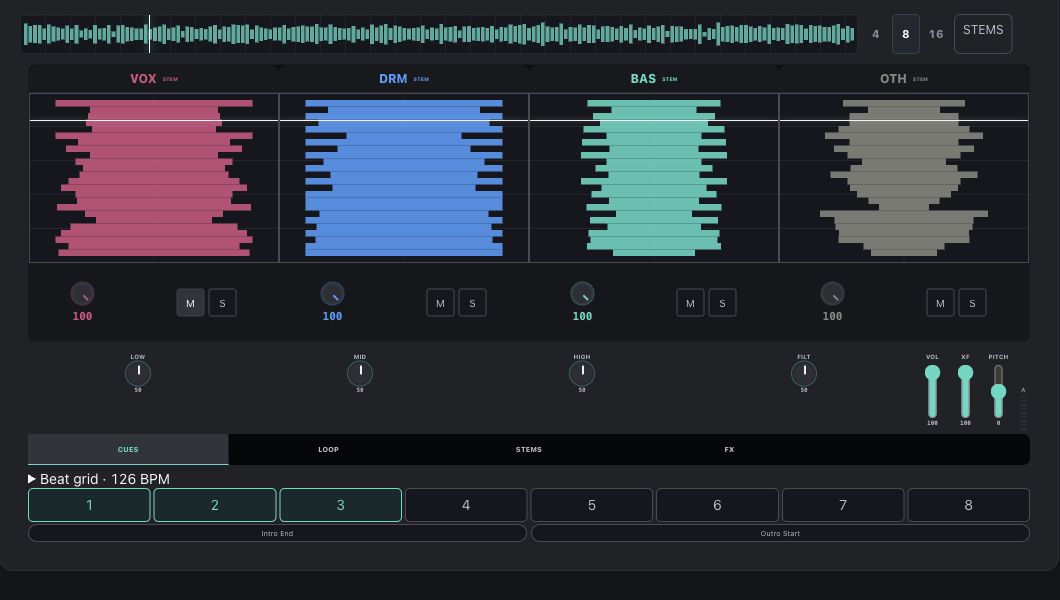 Real StemDeck workspace for Live stem mixing